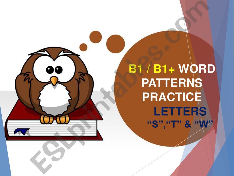 B1, B1+ WORD PATTERNS PRACTICE [LETTERS -S-, -T- & -W-]